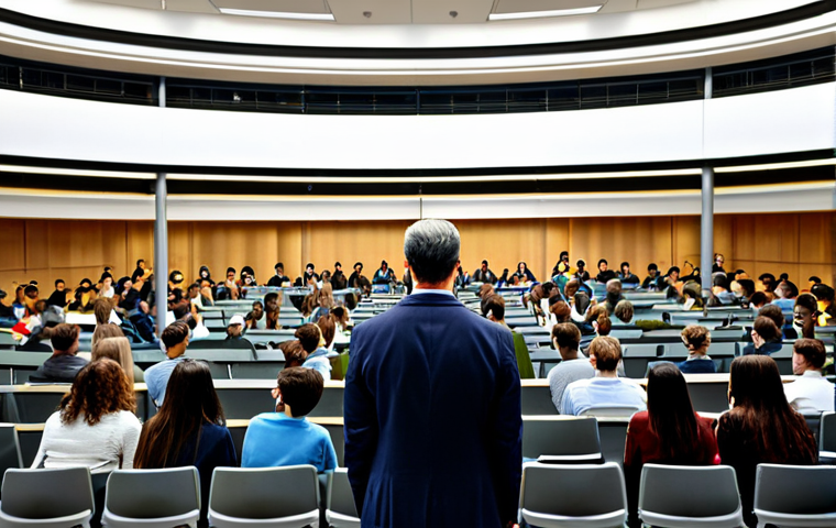 심리학 교수 직업 - Dynamic Lecture Hall**

"A fully clothed psychology professor, giving an engaging lecture to a diver...