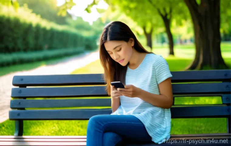 심리학 현대 심리학 - **Prompt: Serene Digital Disconnect**
    A young adult (wearing casual, comfortable clothes like a ...