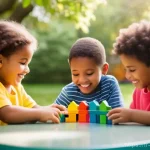 Home 17 심리학 연구 방법론 - Naturalistic Child Observation**
A candid, wide-angle shot capturing a diverse group of four to seve...