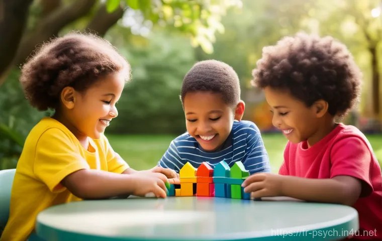 심리학 연구 방법론 - Naturalistic Child Observation**
A candid, wide-angle shot capturing a diverse group of four to seve...