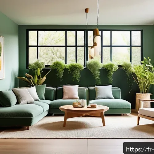 심리학 상담학 - A serene, softly lit modern living room designed to promote emotional well-being, featuring natural ...