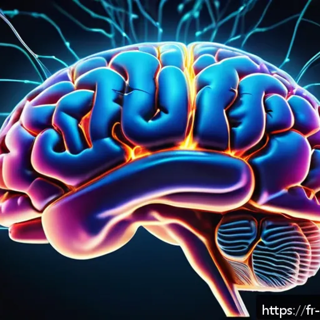 심리학 뇌과학 - A highly detailed and realistic digital illustration of a human brain highlighting complex neural ne...