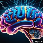심리학 뇌과학 - A highly detailed and realistic digital illustration of a human brain highlighting complex neural ne...
