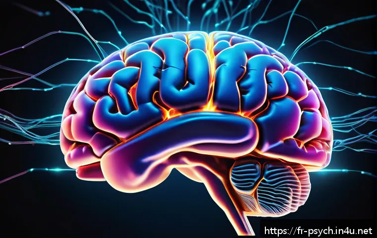 심리학 뇌과학 - A highly detailed and realistic digital illustration of a human brain highlighting complex neural ne...